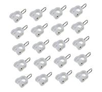 Genérico 1 Juego Polea De Cortina Plegable Accesorios Apilados Caña De Pescar Telescópica Bar Curtain Rail Rodillo para Colgar Cortinas Polea De Riel De Cortina El Plastico 20 Piezas