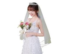 Genérico 1 Layer Wedding Veil Without Comb Bridal Veil for Bride Pencil Edge Polyester Wedding Accessories 160-300cm