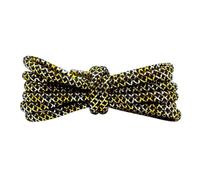 Genérico 1 par de cordones redondos de alambre dorado y plateado de lujo for zapatillas informales, cordones de poliéster duraderos de 120 cm, 140 cm y 160 cm.(Black Gold-Silver,160cm)