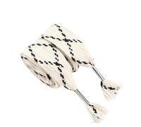 Genérico 1 par de elegantes cordones planos con borlas para mujer, 2,5 cm de ancho, negros y blancos, para zapatillas deportivas.(Beige,120cm)