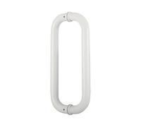 Genérico 1 Par De Manijas De Puerta De Empuje Y Tracción, Tiradores De Puerta Corrediza De Granero, Diseño De Tubo Redondo De Acero Inoxidable, Capacidad De Carga De 100 Kg(White,Hole spacing 27.5cm)