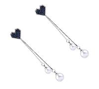 Genérico 1 par de mujeres s corazón perla Thread Threader pendientes nubes disco redondo aro cuadrado pendientes brillantes elegantes y popularProfesional pragmático