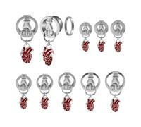 Genérico 1 Par de Túneles para Orejas Acero 8-25mm - Pareja, Te Amo. Sostén tu Corazón Armadura Gótica Símbolo Amor(19mm)