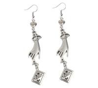 Genérico 1 Par Pendientes Colgantes Retro para Mujeres con Diseño Creativo de Mano de Tarot Joyería Boho Accesorios Elegantes para Fiesta y Ocasiones Especiales