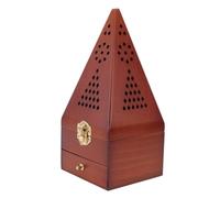 Genérico 1 Pc Quemador De Incienso Piramidal De Carbón para Quemar Incienso Velas Sin Parpadeando Incienso De Cono Lámpara Condujo Fosa Dobladillo Cubo Operado Metal