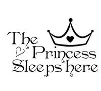 Generico 1 pegatina de pared con diseño de la princesa durmiendo aquí, para la habitación de la niña, creativa y útil, profesional y a la moda