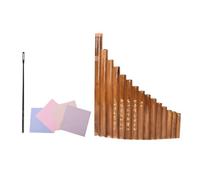 Genérico 1 Pieza 15 Flautas de pan de 15 tubos sartén para musical enrejado tubos de cacerola flauta de pan flauta de principiante 15 flautas de pan zampoña Brown