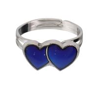 Genérico 1 Pieza Anillo de con calidez y cambio de color anillo de corazón que cambia de color anillo de mano que cambia de color joyas de anillo de dedo aleación Plata