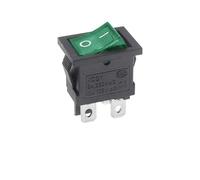 Genérico 1 Uds KCD1 LED ON-OFF interruptor basculante de 4 pines for barco y coche 21 * 15mm 6A/250V 10A/125V AC negro rojo verde luz Siwtch(Green)