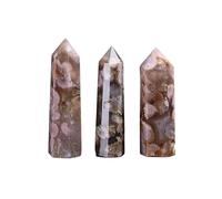 Genérico 1 Uds. Pilar de Cristal Natural-Prisma Hexagonal de una Sola Punta, Adorno de Piedra cruda for decoración del hogar(Sakura Agate Pillar,7-8cm)