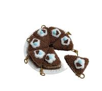 Genérico 1 Unid Lindo Triángulo de Mil Capas Pastel de Alimentos Llavero de Peluche Creativo Muñeca de Dibujos Animados Colgante Mochila Ornamento Decoración Regalos