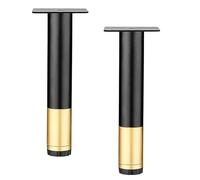 Genérico 10, 12 Y 13 Cm Patas De Sofá Negras Patas De Metal para Muebles, Estanterías, para Mesas, Armarios, Cómodas, con Reposapiés Ajustable Antideslizante(Black Gold,15cm(2pcs))