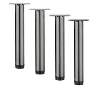Genérico 10, 12 Y 13 Cm Patas De Sofá Negras Patas De Metal para Muebles, Estanterías, para Mesas, Armarios, Cómodas, con Reposapiés Ajustable Antideslizante(Gray,17cm(4pcs))