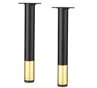 Genérico 10, 12 Y 13 Cm Patas De Sofá Negras Patas De Metal para Muebles, Estanterías, para Mesas, Armarios, Cómodas, con Reposapiés Ajustable Antideslizante(Black Gold,19cm(2pcs))