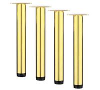 Genérico 10, 12 Y 13 Cm Patas De Sofá Negras Patas De Metal para Muebles, Estanterías, para Mesas, Armarios, Cómodas, con Reposapiés Ajustable Antideslizante(Gold,19cm(4pcs))