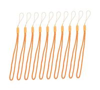 Genérico 10 Piezas Cordón De Muñeca Correa De Anillo De Linterna Usb Titular Del Identificador Correa De Cordón Para Teléfono Inteligente Cordón De Agarre De Mano Nylon Orange