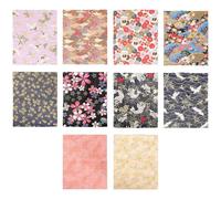 Genérico 10 Piezas de Telas de Algodón para Patchwork y Manualidades, Material para Coser en Casa, Tejido Suave Estampado de Flores Estilo Japonés, Adecuado para DIY y Estilo Aleatorio