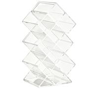 Genérico 10 Slot Lipstick Case, Acrylic Cosmetics Rack, 4.3x3.3 Inches Holder with Tiered Design, Space Saving Beauty Bin, Transparent Storage Box with Modern Style, Desk Organizer for Gloss and Balm