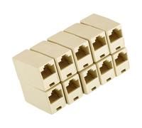 Genérico 10 Uds Acoplador de unión de Cable Ethernet de red RJ45 CAT5 6 enchufe extensor conector de Cable de red de cabeza recta doble acoplador Ethernet de velocidad rápida
