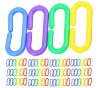 Genérico 100 Eslabones de Cadena de Plástico Coloridos para Pájaros, Clips Tipo C para Jaulas, Juguete para Loros y Periquitos Que Amplía el Espacio de Actividad en Jaulas, Suministros
