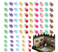 Genérico 100 Mini Turtle Figurines, Multicolor ABS Craft Set | Set de 100 tiny 1,1 cm ABS Turtles en surtidos colores, diseñado para brillar después de absorber la luz diurna para los