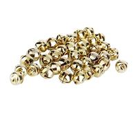 Generico 100 piezas de Jingle Bells, 6 mm, reloj artesanal de Navidad para la decoración de fiestas navideñas DIY amarillo muy práctico y populareben tratado.