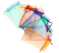 Genérico 100 Unidades Bolsas de Organza Cordón para Joyería y Dulces, Transparentes, Prácticas y Fáciles de Usar, Ideales para Cumpleaños y Celebraciones Color Aleatorio