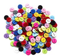 Genérico 100 unids botones redondos mezcla de color mezcla 2 agujeros resina botón costura accesorios para scrapbooking y manualidades Color aleatorio, práctico y popular, bien gestionado