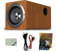Genérico 100W Powered Subwoofer, 6.5 Pulgadas Orange Wood Bass Speaker para Home Theater PC Gaming, Deep Immersive Sound, Distortion Mínimo, Experiencia de Audio Mejorada con Ground Booster