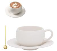 Genérico 10oz/300ml Ceramic Coffee Mug with Saucer, Simple Frosted Stone Texture Porcelain Coffee Cup, Latte Art Cup for Espresso,Tea,Homes Office Daily Use,Dishwasher Safe