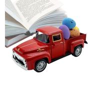 Genérico 12.5cm Vintage Alloy American Pickup Truck Model | Easter Foam Egg Set with 6 Colorful Accessories | Mini Farmhouse Holiday Decor Collectible | Zinc Die-Cast Springtime Display Vehicle