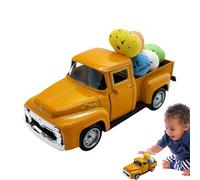 Genérico 12.5cm Vintage Alloy American Pickup Truck Model | Easter Foam Egg Set with 6 Colorful Accessories | Mini Farmhouse Holiday Decor Collectible | Zinc Die-Cast Springtime Display Vehicle