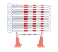 Genérico 12 Barras telescópicas para Conos de tráfico, Conectores Flexibles de PVC con película Reflectante, Postes de Barrera de Seguridad para Obras Viales y señalización de estacionamiento (Rojo y