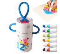 Genérico 12-Color Washable Extra-Thick Crayons, Rotatable Crayons For Kids | No-Sharpen Washable,for Kids Classroom Kindergarten Home Travel Back To School Party Favors