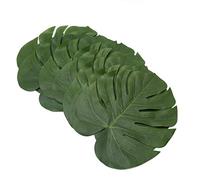 Generico 12 hojas tropicales hojas de palma artificiales hawaianas Luau Jungle Beach Decoraciones para fiestas temáticas robustas y prácticas. Inteligencia práctica.