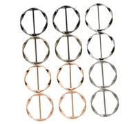 Genérico 12 piezas Clips Metálicos para Ropa Hebillas para Camiseta y Bufanda Fijación de Esquinas de Camisa Anillos para Chales y Pañuelos Accesorios Duraderos y Versátiles para Mujer