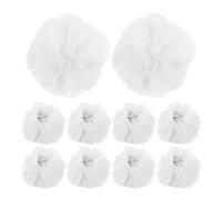Genérico 12 Pompones Blancos de Piel Sintética Clip Pasador, 10 Cm, para Sombreros, Zapatos y Manualidades, Accesorios Versátiles para Decoración de Ropa y Complementos de Moda