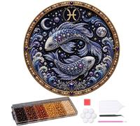 Genérico 12 Zodiac Signs Pearl Art Kit, Round Constellation Themed DIY Beaded Artwork, Handmade Dot Picture Craft for Home Wall Decoration Present Set, Gift for Zodiac Lovers,Adults Beginner