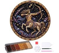 Genérico 12 Zodiac Signs Pearl Art Kit, Round Constellation Themed DIY Beaded Artwork, Handmade Dot Picture Craft for Home Wall Decoration Present Set, Gift for Zodiac Lovers,Adults Beginner