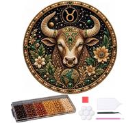 Genérico 12 Zodiac Signs Pearl Art Kit, Round Constellation Themed DIY Beaded Artwork, Handmade Dot Picture Craft for Home Wall Decoration Present Set, Gift for Zodiac Lovers,Adults Beginner