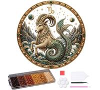 Genérico 12 Zodiac Signs Pearl Art Kit, Round Constellation Themed DIY Beaded Artwork, Handmade Dot Picture Craft for Home Wall Decoration Present Set, Gift for Zodiac Lovers,Adults Beginner