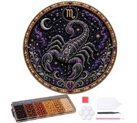 Genérico 12 Zodiac Signs Pearl Art Kit, Round Constellation Themed DIY Beaded Artwork, Handmade Dot Picture Craft for Home Wall Decoration Present Set, Gift for Zodiac Lovers,Adults Beginner