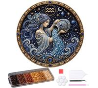 Genérico 12 Zodiac Signs Pearl Art Kit, Round Constellation Themed DIY Beaded Artwork, Handmade Dot Picture Craft for Home Wall Decoration Present Set, Gift for Zodiac Lovers,Adults Beginner