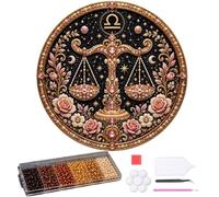 Genérico 12 Zodiac Signs Pearl Art Kit, Round Constellation Themed DIY Beaded Artwork, Handmade Dot Picture Craft for Home Wall Decoration Present Set, Gift for Zodiac Lovers,Adults Beginner