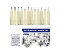 Genérico 12PCS FINELLER PENS - Fine Point Pigmento Pen | Bolígrafos De Tinta De Arte Para Dibujo | Micron Needle Art Painting Hook Ergononic Volylemulle Artista Ilustrando Suministros Para Para Para