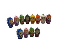 Genérico 12piezas Llavero Muñeca Matrioshka de Madera Colgante Colorido Decoración para Llaves Accesorio Infantil Estilo Variado Varios Estilos