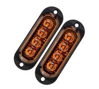 Genérico 12V-24V 2 Uds 4LED Luces Posición Lateral Coche Luz Advertencia Roja Ámbar Intermitente Para Furgoneta Caravana Para Remolques Luz Intermitente(Amber)