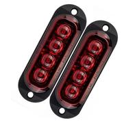 Genérico 12V-24V 2 Uds 4LED Luces Posición Lateral Coche Luz Advertencia Roja Ámbar Intermitente Para Furgoneta Caravana Para Remolques Luz Intermitente(Rojo)