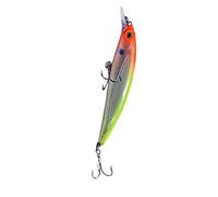 Genérico 14 g 11 cm plástico reutilizable ojos 3D pezuelo pesca duro señuelo manivela cebo ataque triple gancho buceo 2 m-verde espaldatratamiento práctico