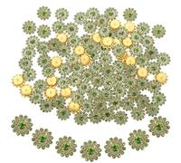 Genérico 14 MM Adornos de Gemas de Imitación para Manualidades Botones Redondos Diseño de Flor de Tres Capas y Paquete de 90-100 Unidades Accesorios Multifunción para Bricolaje y